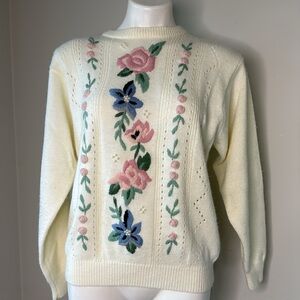 Vintage Alfred Dunner Petite Embellished Sweater PL EUC